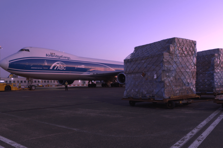 Plane at Prestwick Airport bringing in some of the 100million items of PPE