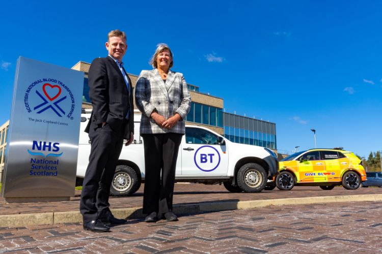 Left to right: Alan Lees, Director of BT Scotland and Chief Executive of NHS National Services Scotland Mary Morgan